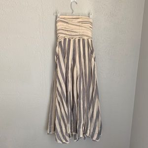 Free People Stripe Me Up Strapless Midi Dress